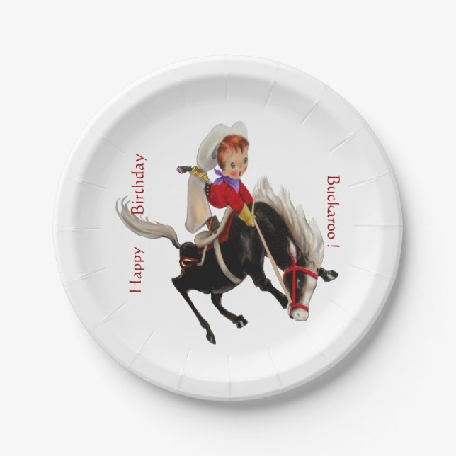 Assiettes En Carton Partie d'enfant de cowboy (Devant)