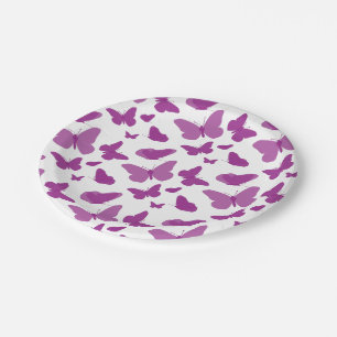 Assiettes En Carton Partie pourpre de papillon