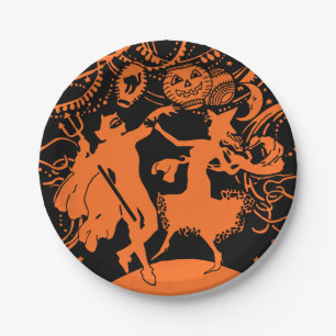 Assiettes En Carton Partie vintage de Halloween