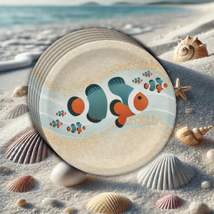 Assiettes En Carton Parties scintillant artisanale Poisson clown Baby