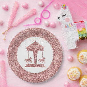 Assiettes En Carton Parties scintillant carrousel Anniversaire