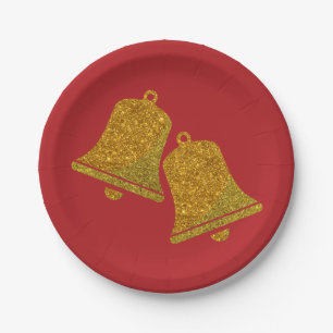 Assiettes En Carton Parties scintillant Christmas Bells