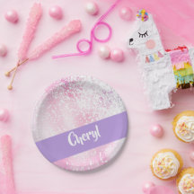 Parties scintillant claire violette, rose et blanc