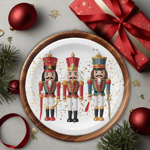 Assiettes En Carton Parties scintillant d'or Baby shower noir rouge et