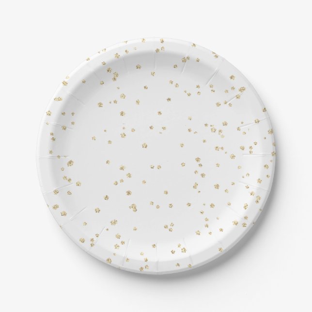 Assiettes En Carton Parties scintillant d'or d'anniversaire adulte (Devant)