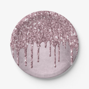 Assiettes En Carton Parties scintillant Mauve de dérive   Mélangeur de