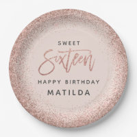 Parties scintillant moderne rose girly 16ème anniv