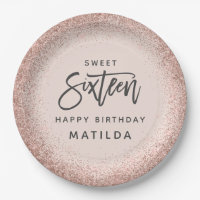 Parties scintillant moderne rose girly 16ème anniv