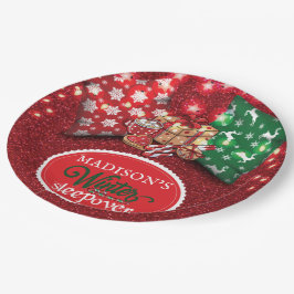 Assiettes En Carton Parties scintillant personnalisée pour l'hiver