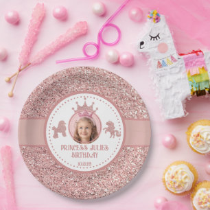 Assiettes En Carton Parties scintillant rose doux scintillant princess