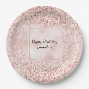 Assiettes En Carton Parties scintillant rose pâle