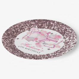 Assiettes En Carton Parties scintillant Tea Party Personnalisé Élégant
