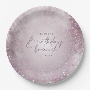 Assiettes En Carton Parties scintillant violet Lilac élégant brunch d'
