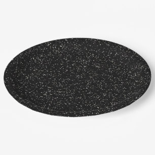 Assiettes En Carton Parties scintillantes noires et argentées