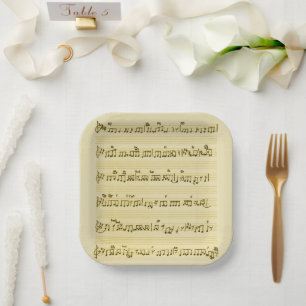 Assiettes En Carton Partition manuscrite Notes de chansons Antique Ivo