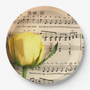 Assiettes En Carton Partition Rose jaune