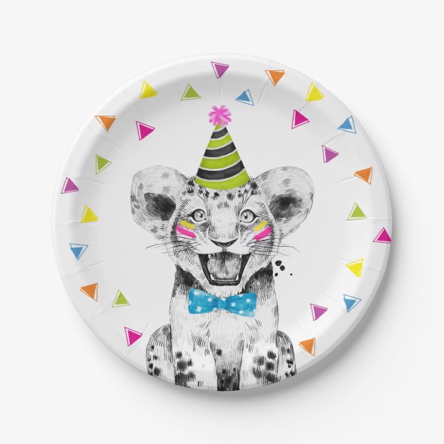 Assiettes En Carton Party Animals Safari Wild Tiger Jungle Birthday (Devant)