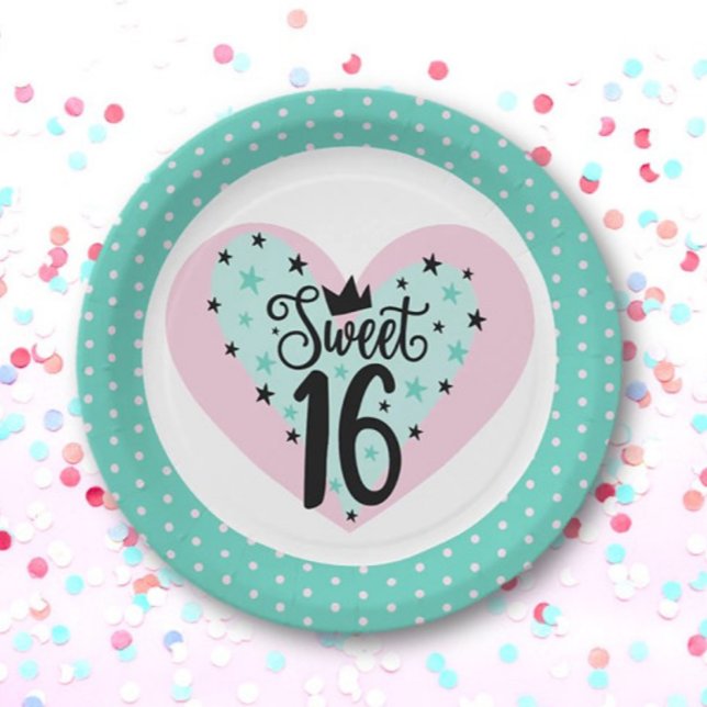 Assiettes En Carton Party! Sweet 16 Birthday  (Créateur téléchargé)