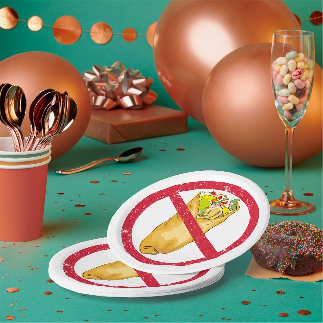 Assiettes En Carton Pas de burritos autorisés Signer Interdiction alim (Créateur téléchargé)
