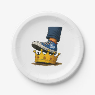 Assiettes En Carton Pas de chaussure de roi sur la couronne