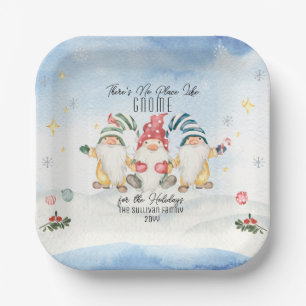 Assiettes En Carton Pas d'endroit comme Gnome pour les vacances