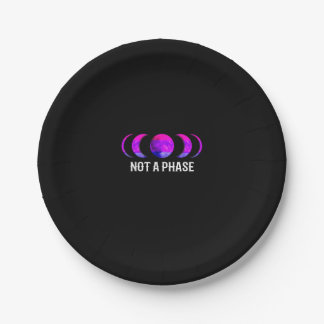 Assiettes En Carton _Pas une phase_ - T-shirt de la lune de pride bise
