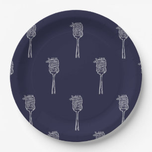 Assiettes en carton « Pasta Lover » – Motif spaghe