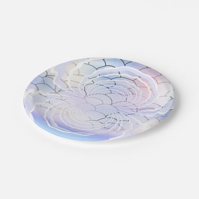 Assiettes En Carton Pastel Abstrait sous la mer (Angle)