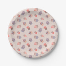 Pastel Cupcake Confetti Plaques de fête d'annivers