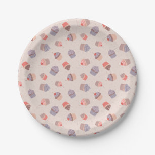 Assiettes En Carton Pastel Cupcake Confetti Plaques de fête d'annivers