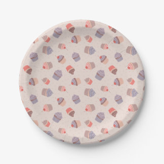 Assiettes En Carton Pastel Cupcake Confetti Plaques de fête d'annivers