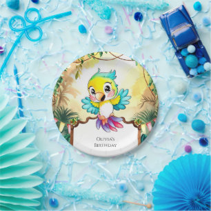 Assiettes En Carton Pastel Cute Parrot Anniversaire