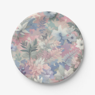 Assiettes En Carton Pastel de printemps/pâques fleuri/tropical
