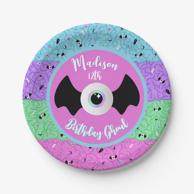 Assiettes En Carton Pastel Goth Brains (Devant)