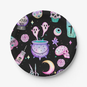 Assiettes En Carton pastel goth motif foncé