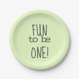 Assiettes En Carton Pastel Green Amusement Être Un Premier Anniversair