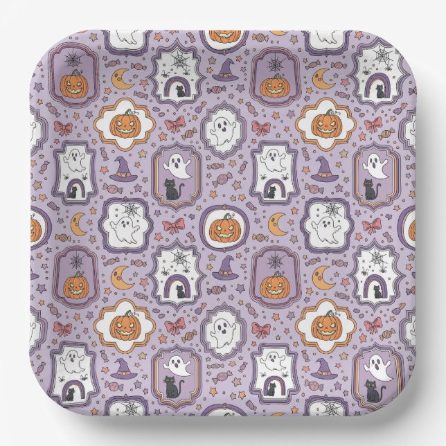 Assiettes En Carton Pastel Haunts & Spiritueux (Recto)