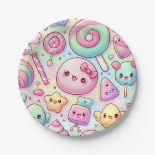 Assiettes En Carton Pastel Kawaii Candy Motif Party Anniversaire de en