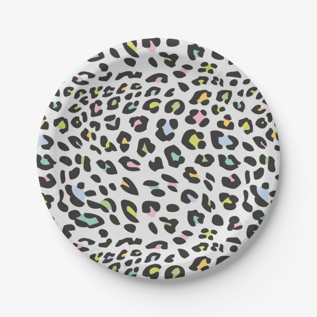 Assiettes En Carton Pastel Leopard Spot Motif (Devant)
