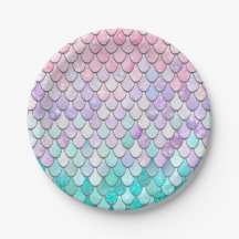 Pastel Mermaid Plaques papier fête d'anniversaire