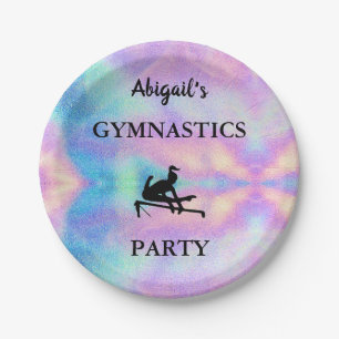 Assiettes En Carton Pastel Nom personnalisé Gymnastique