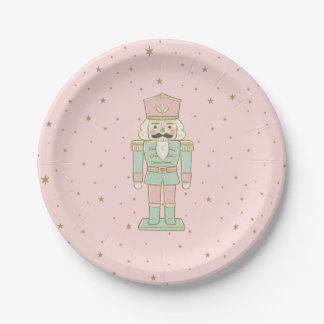 Assiettes En Carton "Pastel Nutcracker Party Plate – Whimsical Holiday