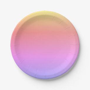 Assiettes En Carton Pastel Ombre rose jaune violet