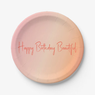 Assiettes En Carton Pastel Peach et Pink