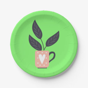 Assiettes En Carton Pastel plante moderne simple