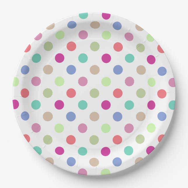 Assiettes En Carton Pastel Pois (Devant)
