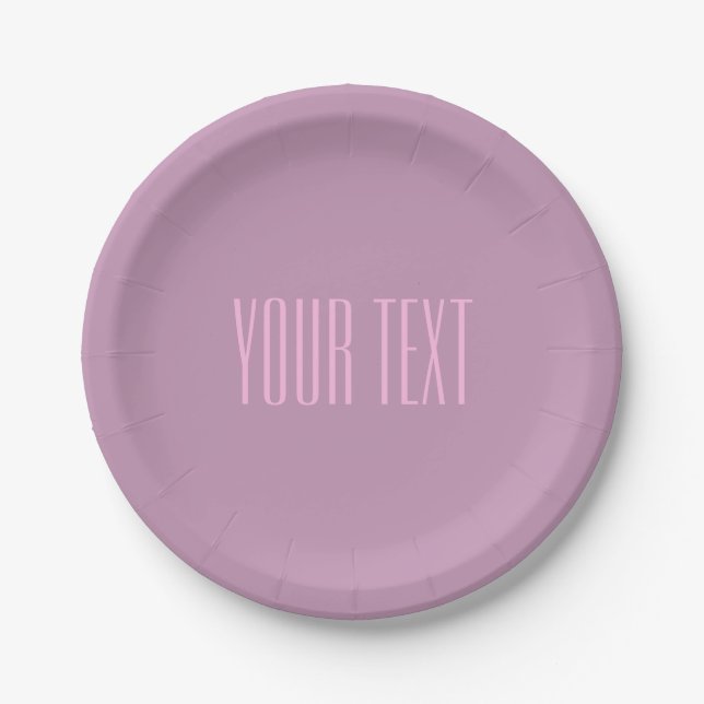 Assiettes En Carton Pastel Purple & Pink clair | Texte modifiable mode (Devant)