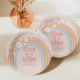 Assiettes En Carton Pastel rainbow Five est une ambiance de 5e anniver