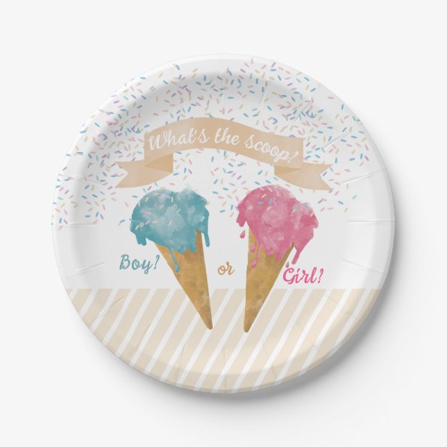 Assiettes En Carton Pastel Retro Glace Cream Genre Revevela Party (Devant)