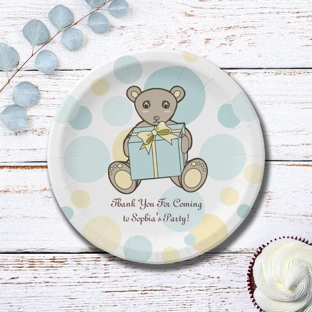 Assiettes En Carton Pastel Teddy Bear Anniversaire de enfant / Baby sh (Créateur téléchargé)